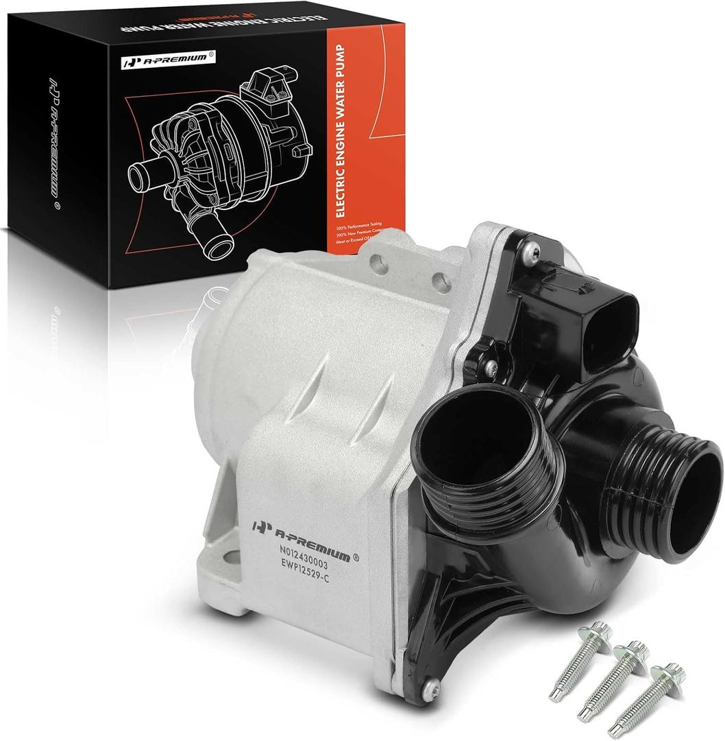 A-Premium Engine Electric Water Pump with Bolts Compatible with BMW Vehicles - 2007-2019 - 135i, 335i xDrive, 535xi, 640i, 740i, 740Li, X1, X3, X4, X5, X6, Z4 & More - V6 3.0L, Replace# 11517632426