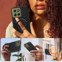 Compatible for Motorola Moto G 5G/Play 4G 2025 Phone Case, Metal Ring Holder Kickstand/Stand Silicone Protective Cover Case for Motorola Moto G 5G/Play 4G 2025 - Black