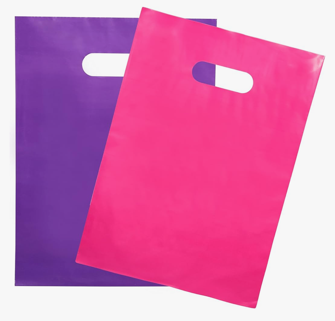 Choice Marts Merchandise Bags 200 Pink & Purple Color 9"x12" Bags 1.5Mil Thick Glossy With Handles