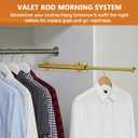 Pull-out Valet Rod for Closet 2 Pack, Brushed Gold
