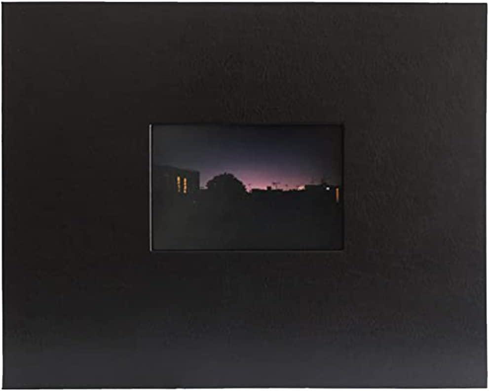 Kolo Newport Scrapbook, 11" x 14", Ideal for Wedding Albums, Baby Books, and Travel Journals, Black Leather