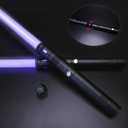 2 Pack Rechargeable Lightsabers with Connector, Metal Hilt Light Sabers, Durable PC Blade, USB Charging, Combine into Double Staff, 12 Colors LED, Sound Effects, Dueling Toys for Kids Adults, Gifts, Large