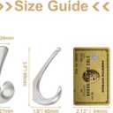 2 Pack Towel Hooks for Bathrooms Wall Mounted, Brushed Nickel Bathroom Hooks for Towels, Robe & Towel Hook for Wall, Modern Bath Towel Hook