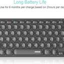 Arteck Universal Multi-Device Bluetooth Keyboard Ultra Slim and Compact Wireless Bluetooth Keyboard with Media Hotkeys for Windows iOS iPad OS Android Computer Desktop Laptop Surface Tablet Smartphone