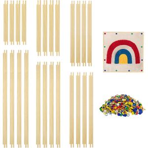 12 Sets Stretcher Bars for Needlework with 100 Tacks,6 Sizes 24Pcs Wooden Canvas Splicing Stretcher Bars Needlepoint Embroidery Stitch Frame Set for Crafts Art Supplies for Women's Birthday Gift