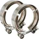 2.5 inch V Band Clamp 304 Stainless Steel for Turbo Downpipes Pack of 2