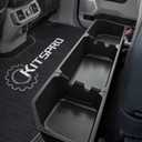 KitsPro Black Rear Underseat Storage Custom Fit 2017-2024 Ford F-250 F-350 F-350 Super Duty and 2015-2024 Ford F-150 SuperCrew Crew Cab Heavy Duty Rear Under Back Seat Box Organizer, Anti Slip (2017-2024 F-250)