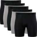 Gildan Men's Performance Underwear Boxer Briefs (Medium, Black/Opal Grey)