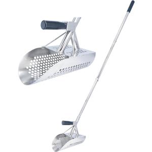 Sand Scoop for Metal Detecting, Heavy Duty Detector Scoop, Long Handle Stainless Steel Detecting Tool, Metal Shovel