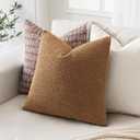 MIULEE 12x20 Inch Decorative Lumbar Pillow Covers for Couch Bed Set of 2 Textured Boucle Neutral Throw Pillow Covers Brown Tobacco Accent Solid Vintage Pillowcases Sofa Living Room Home Decor