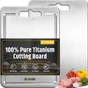 100% Pure Titanium Cutting Boards with Juice Groove, Metal Chopping Boards for kitchen Double-Sided Non-Toxic Cutting Borad Meat, Vegetables and Fruits, Dishwasher Safe, Grey (18 * 12in (XX-Large)
