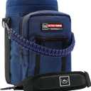 NATURE PIONEOR Water Bottle Holder with Strap 25 32 40 64 oz Insulated Water Bottle Carrier Sling Sleeve for Hiking,Outdoor Camping,Gym (64ozYT Half Gallon, Navy Blue)