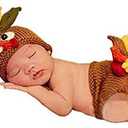 Photography Prop Baby Infant Costume Turkey Crochet Knitted Hat Diaper