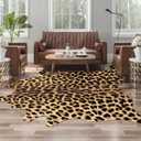 AROGAN Premium Leopard Print Rug 8x10 Feet, Machine Washable Faux Fur Cheetah Rug, Non-Slip Animal Print Hide Leopard Skin Area Rug for Bedroom Living Room Home Decor