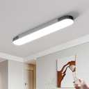 Qcyuui Dimmable LED Ceiling Light Modern Acrylic Linear LED Ceiling Lamp 39.4in Semi Flush Mount Wraparound Shape Lighting Fixture with Remote Control for Kitchen Dining Room (48W/3000-6500K)