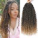 Col Bling Goddess Locs Crochet Hair 18 Inch 8 Packs Faux Locs Crochet Hair for Women Pre Looped River Locs Crochet with Curly Ends (18 Inch 8 Packs, #T27)