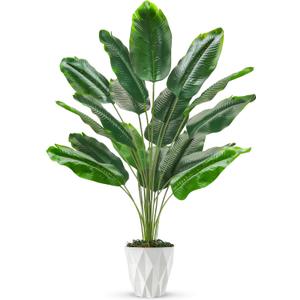 Der Rose Tall Fake Plants 28" Artificial Potted Tropical Faux Plants Banana Tree Indoor for Home Office Living Room Balcony Decor