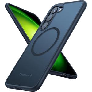 TORRAS Magnetic Guardian Only for Samsung Galaxy S23 Case 6.1", [Military Grade Drop Tested] [Compatible with MagSafe] Semi-Clear Hard Back & Soft Edge Slim PC & TPU S23 Case 6.1 Inch, Black