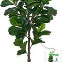 Aveyas 6ft Artificial Fiddle Leaf Fig Tree for Home Decor, 6 Feet Large Faux Plant Fake Ficus lyrata Silk Trees with Pot for Indoor Outdoor House Living Room Office (6 ft Tall Including Raised Pot)