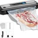 Inkbird Vacuum Sealer Machine with Starter Kit, Automatic PowerVac Air Sealing Machine for Food Preservation, Dry & Moist Sealing Modes,Built-in Cutter,Easy Cleaning Storage (Silver)