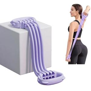 Resistance Bands with Handles - 8 Tube Adjustable Figure 8 Exercise Bands Set for Women & Men, Heavy Duty Workout Bands for Home Gym, Physical Therapy, Strength Training & Full Body Fitness