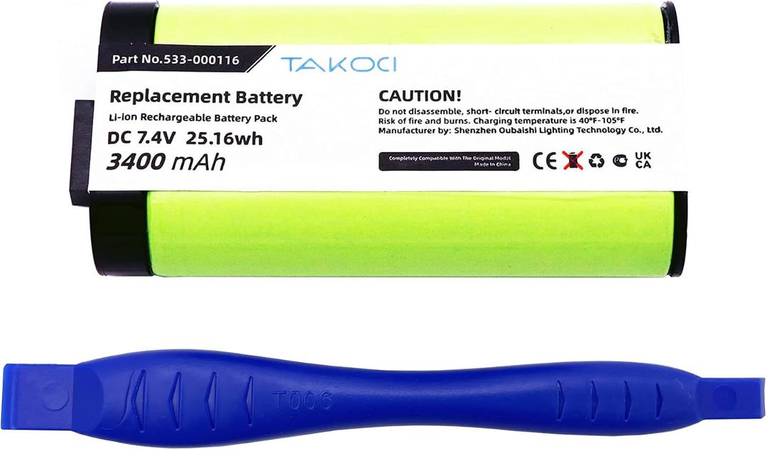Replacement Battery for Logitech UE MegaBoom Series Wireless Bluetooth Speaker fits Part Number 533-000116 533-000146 7.4V 3400mAh