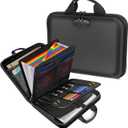 Fireproof Document Box with Lock, Hard-Shell Case Important Document Organizer with 13 Pocket Accordion File Folder, Portable Office Home Travel Safe Storage for Laptop, Paperwork and More