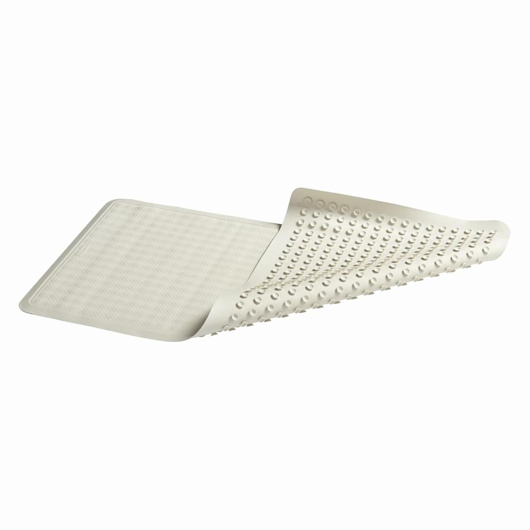 Rubbermaid Commercial Products Bath Tub and Shower Mat, 36-Inch X 18-Inch, White, Extra Long, Machine Washable, Safti-Grip Non-Slip Bathroom Mat with Suction Cups for Home/Hotel/Shower/Bathtub