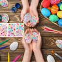 Glynisyz 25 PCS Easter DIY Eggs,DIY Glitter Gem Foam Easter Eggs Hanging Decorations Craft Kit with Rope DIY Painting Decorating Basket Fillers Gift Easter Party Favors