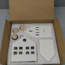 Ceramic Christmas Village Houses, 3Pcs Small White Christmas Houses with 3Pcs Xmas Trees, Light Up Village House Set for DIY, Winter Holiday Home Decor, Tabletop Centerpiece (Battery Operated)