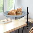 JOEJOY Cat Desk Bed, 360° Rotating & Height Adjustable Cat Hammock Perch, Sturdy Window Cat Bed for Desk, Supports Up to 60lbs for Large Cats