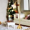 Toyvian Miniature Dollhouse Lamp: 1/12 Scale Dollhouse Lighting, LED Lights Battery Operated - Golden Decorative Lamp for Doll House Ornament Accessories(4.13X0.98X0.59in)