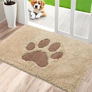 Door Mat Indoor, Dog Mats for Muddy Paws Super Absorbent, Low-Profile Entryway Rug with Non-Slip Backing, Washable Dirty Trapper Inside Entrance Doormat for Shoes, 34" x 59", Beige (2'10" x 4'11" Rectangular, Beige 