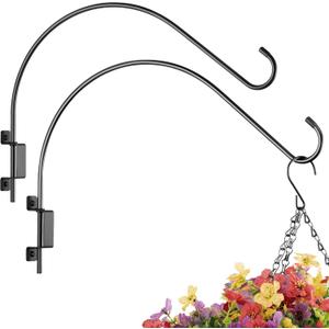 16 Inch 2 Pack Swivel Plant Hanger: Heavy Duty Hook for Bird Feeder, Plant, Flower Basket, Lantern, Wind Chime & More - Versatile Hanging Brackets Outdoor/Indoor Use Up to 22LB