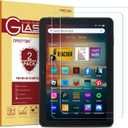 OMOTON Screen Protector for New Amazon Kindle Fire HD 8/8 Plus/Kids/Kids Pro Tablet(2024/2022/2020, 12th/10th Generation, 8 inch), Tempered Glass/9H Hardness/Case Friendly, 2 Pack