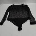 Lrady Women's Sheer Mesh Turtleneck Neck See Through Leotard Bodysuit Body Tops (X-Large, Black-9992)