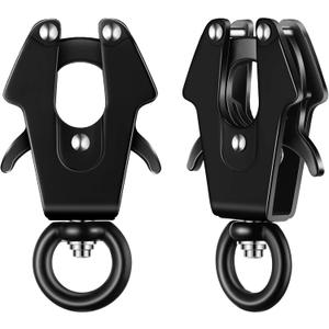 Reginary 2 Pcs Frog Clip Black Dog Leash Clasp 360 Degree Swivel Clip Heavy Duty Quick Release Dog Chain Buckle Frog Cable Leash Buckle for Linking Pet Collar Supplies
