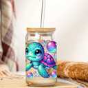 5pcs Exquisite Colorful Turtles UV DTF Cup Wraps Winter UV DTF Transfer Waterproof Sticker for Glass Cups Furniture Craft DIY CraftsRub on Transfer Stickers for DIY Water Bottle Laptop Decal Wood Car