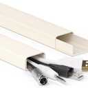 34in (2X L17in) Large Wire Hiders for TV on Wall for 3-4 Cords, TV Cord Hider for Wall Mounted TV, PVC Cable Cover Kit with Pre-Applied Adhesive Tape, Ideal for Wall Mounted TVs, W1.2in H0.7in Beige