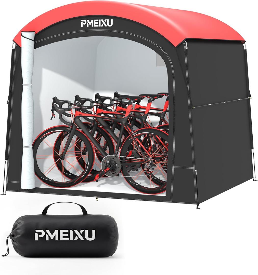 Oversized Outdoor Bike Storage Shed, Portable 210D Oxford PU4000 Bike Tent for 4-5 Bicycles, All-Weather Garden Storage for Motorcycles, Riding Lawn Mowers, Patio Furniture & Gardening Tools
