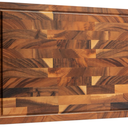 FYCTIO Walnut Wood Cutting Board End Grain Wooden Cutting Boards for Kitchen Chopping Block with Deep Juice Groove, Inners Handles, Gift Box