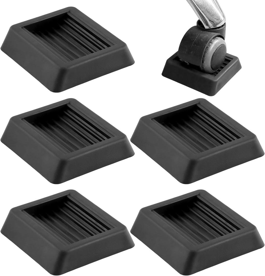 CALIDAKA 5 Pcs Wheel Stoppers Furniture Caster Cups,Non Slip Furniture Pads,Bed Stoppers Furniture Stopper,Silicone Casters Cups Furniture Wheel Stoppers,for Carpet or Hard Floors
