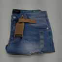 THUNDER STAR Women Mid Rise Ripped Stretchy Jeans Shorts Frayed Raw Hem Casual Denim Shorts (16, Light Blue)