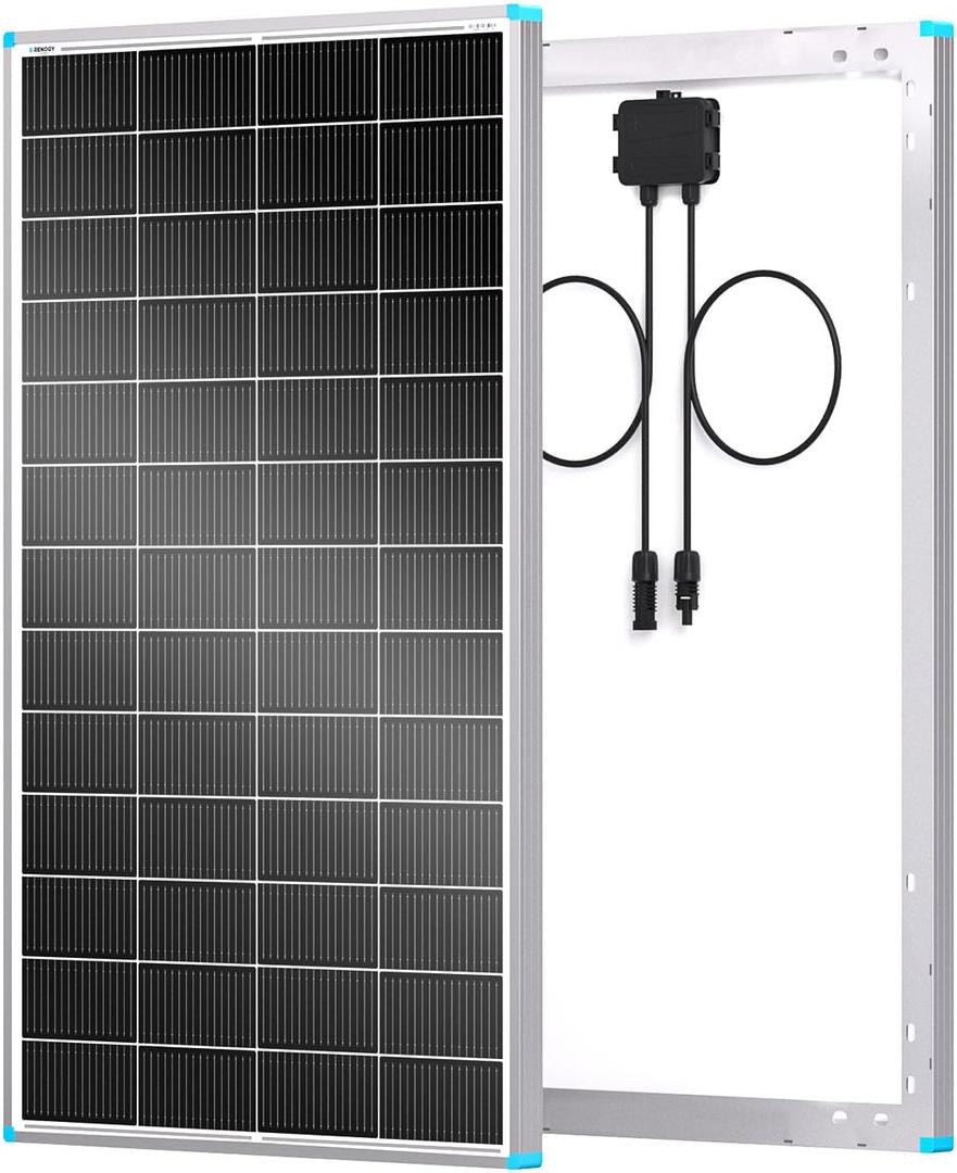 Renogy Solar Panels 200 Watt N-Type, 200W Solar Panel 16BB 25% High-Efficiency Solar Cell for 12V/24V Systems,PV Module Power Charger for Class B Van RV Marine Cabin Roof Home Farm