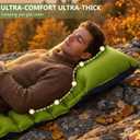 Sleeping Pad, Ultralight Camping Mattress with Pillow, Built-in Foot Pump Inflatable Sleeping Pad Compact for Camping Backpacking Traveling Hiking Tent, Single, Green