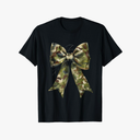 Camouflage Old Camo Bow Camo Coquette Bow Hunting Women Girl T-Shirt, Size S