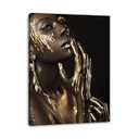 Canvas Wall Art African American Women Wall Decor Black Woman Yellow Hair Beauty Abstract Painting Canvas Prints Living Room Bedroom Bathroom Home Decoration African Wall Art, 18x24 Inches