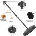 2 Pack Rechargeable Table Lamps, Upgraded Portable LED Cordless Desk Lamp, 6000mAh Battery Operated Table Light, 3 Color Stepless Dimmable Night Light for Restaurant/Indoor/Outdoor (Black)