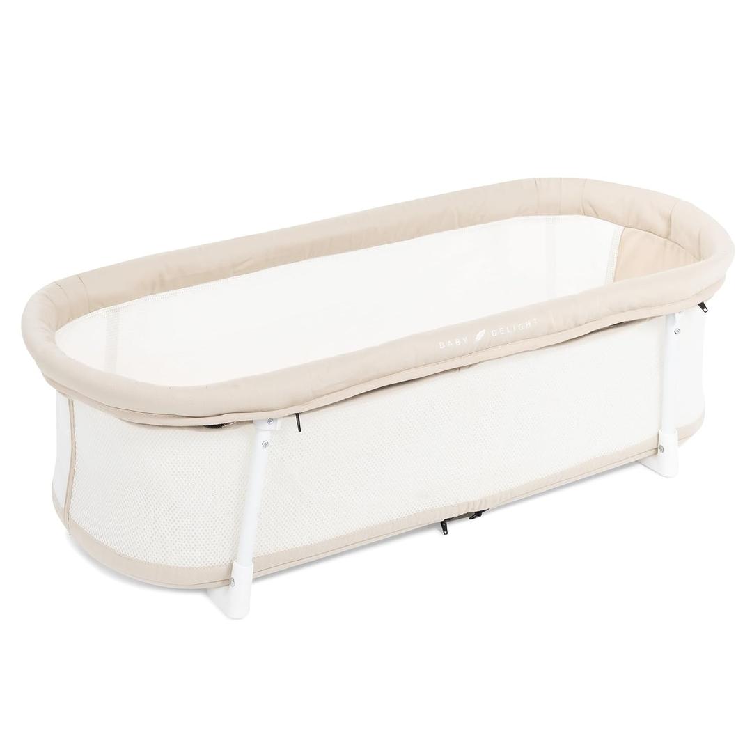 Baby Delight Snuggle Nest Bassinet, Portable Baby Bed, for Infants 0 5 Months, Organic Oat