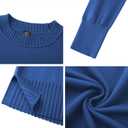 Totatuit Women Cute Cropped Sweater Mock Neck Long Sleeve Lightweight Knit Loose Pullover Sweaters 2025 Fall Trendy Outfits (Blue, M)